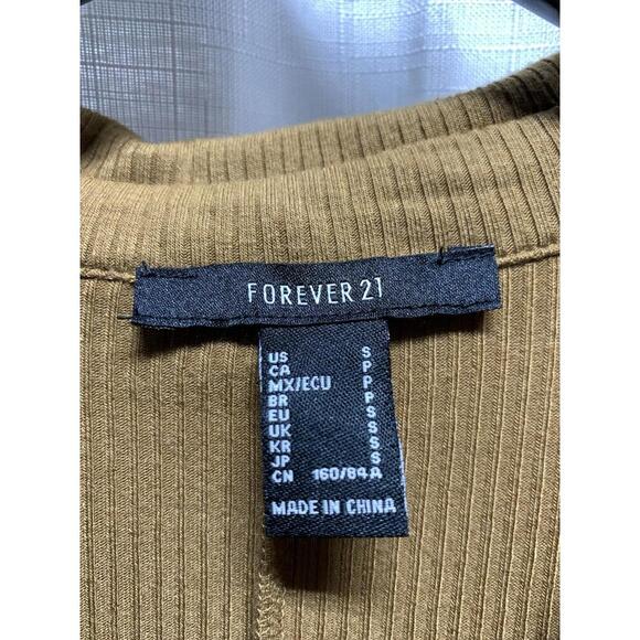 Forever 21 ruched, collared, short-sleeve mini dress. Brown Size Small - Picture 4 of 5